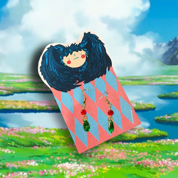Howl's Moving Earrings + Mini Print – Mercado Stand