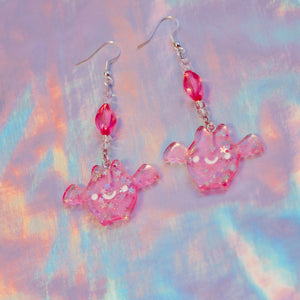 Pastel Goth Glitter Bat Earrings