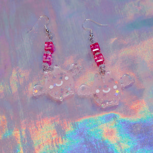 Pastel Goth Glitter Bat Earrings