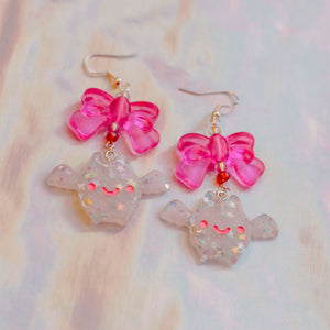 Pastel Goth Glitter Bat Earrings